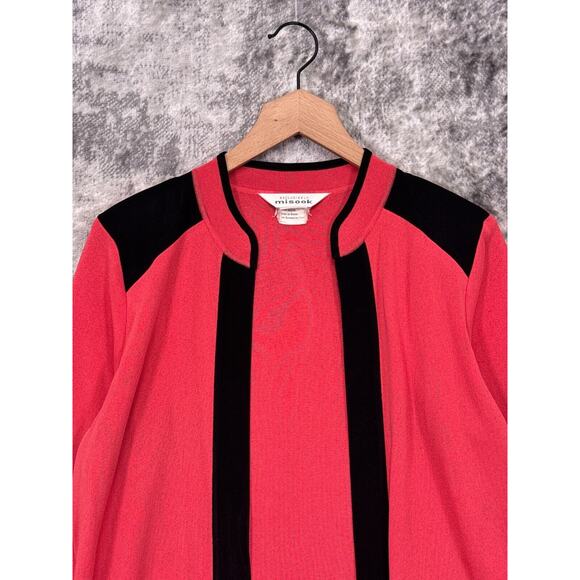 Misook Jacket Small Womens Pink Knit Open Front Accented Blazer - Picture 2 of 7